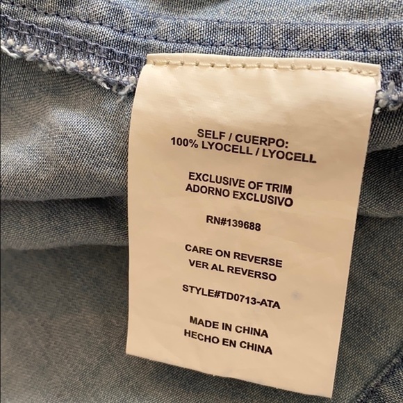 TAYLOR & SAGE Blue Chambray Denim Side Cutout Dress Small Fall Casual Sexy - Picture 6 of 6